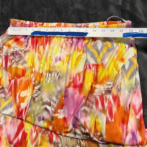 * Designer FRF Skirt stretch waistband multi colored  Maxi - Picture 5 of 7